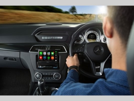 Pioneer AVH-Z7250bt fold-out CarPlay/AndroidAuto (via USB) with DVD/CD