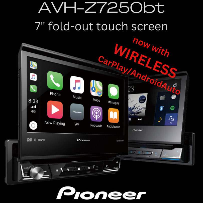 Pioneer AVH-Z7250bt fold-out WIRELESS CarPlay/AndroidAuto with DVD/CD