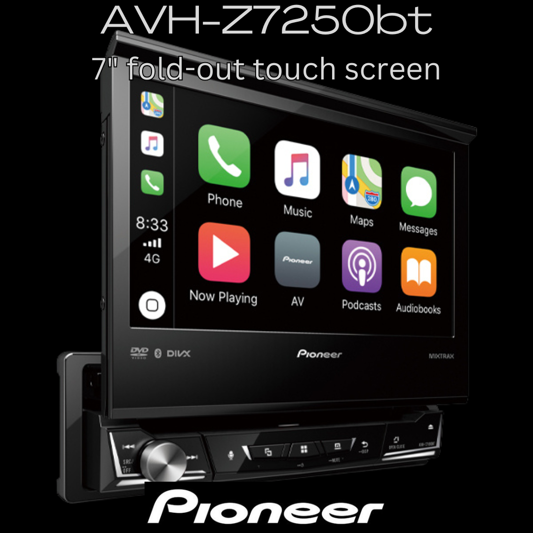Pioneer AVH-Z7250bt fold-out CarPlay/AndroidAuto (via USB) with DVD/CD