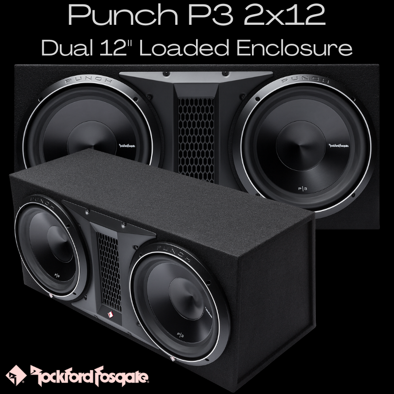Rockford Fosgate P3-2x12 dual 12" sub and enclosure