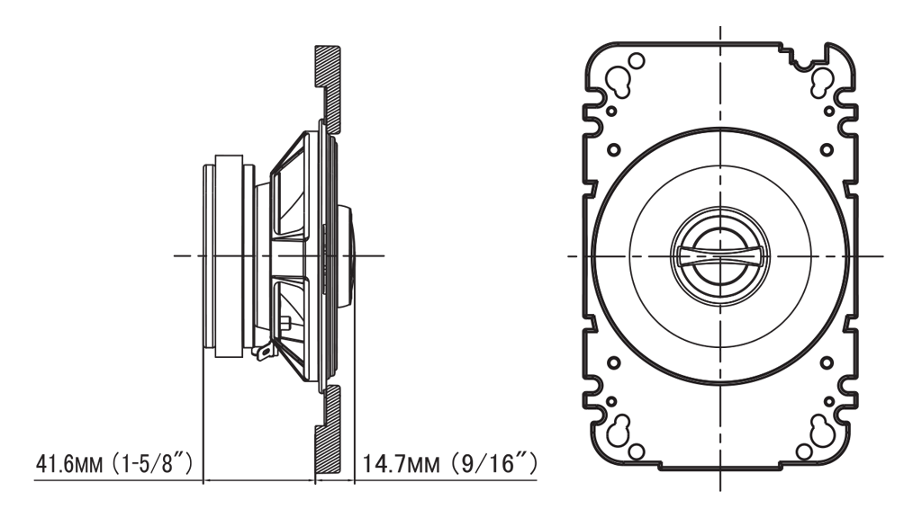 Alpine S-S40 4 Inch 2-Way Coaxial Speakers