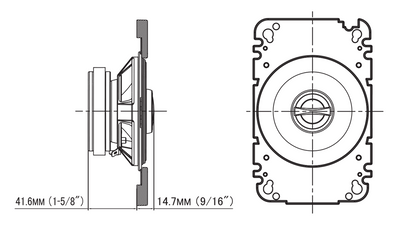 Alpine S-S40 4 Inch 2-Way Coaxial Speakers