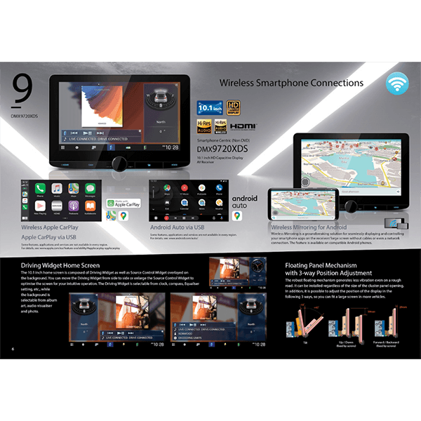 Kenwood DMX9720XDS 10" wireless carplay android auto tablet