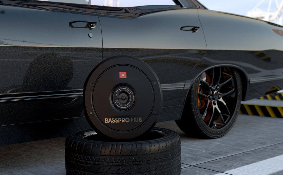JBL BassPro Hub "spare wheel" subwoofer