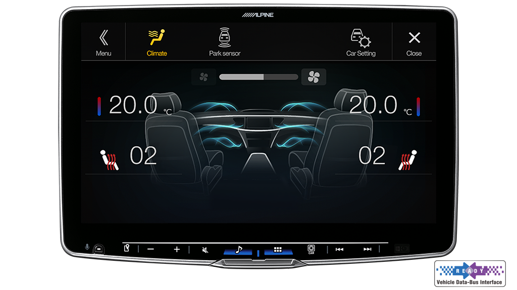 Alpine iLX-F511E 11-inch wireless CarPlay tablet